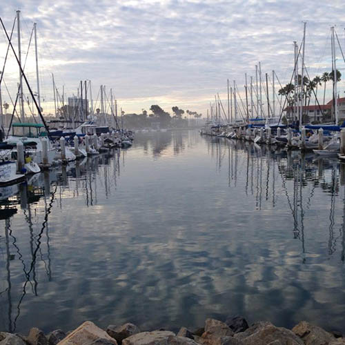 Boating Fairway with cloud reflections in water