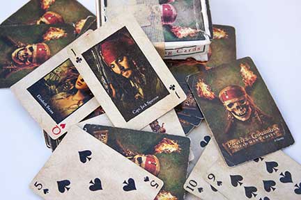 Playing cards from the movie Pirates of the Caribbean