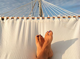 Feet in a hammock