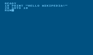 Example of BASIC on a computer screen.